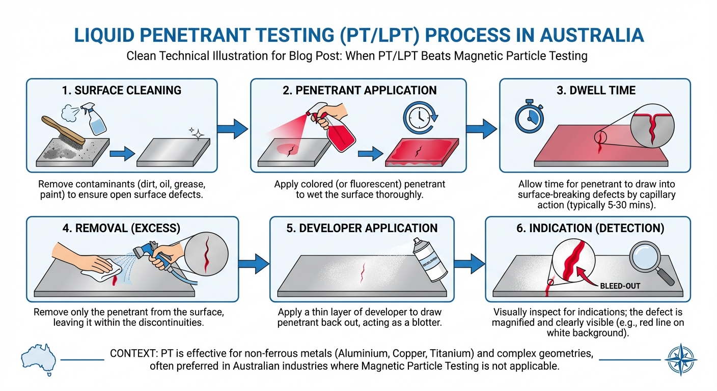 In How Liquid Penetrant Testing Works section