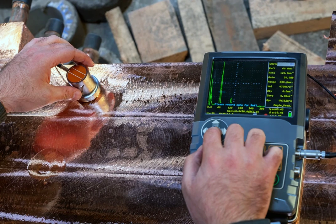 ndt ultrasonic inspection on copper casting apec inspection