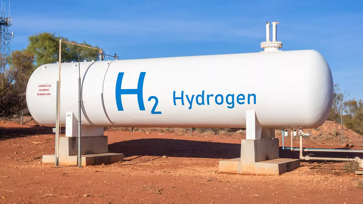 Pressure Vessel storage tank containing hydrogen in peration